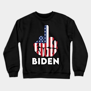 Fuck Biden middle finger America Flag Crewneck Sweatshirt